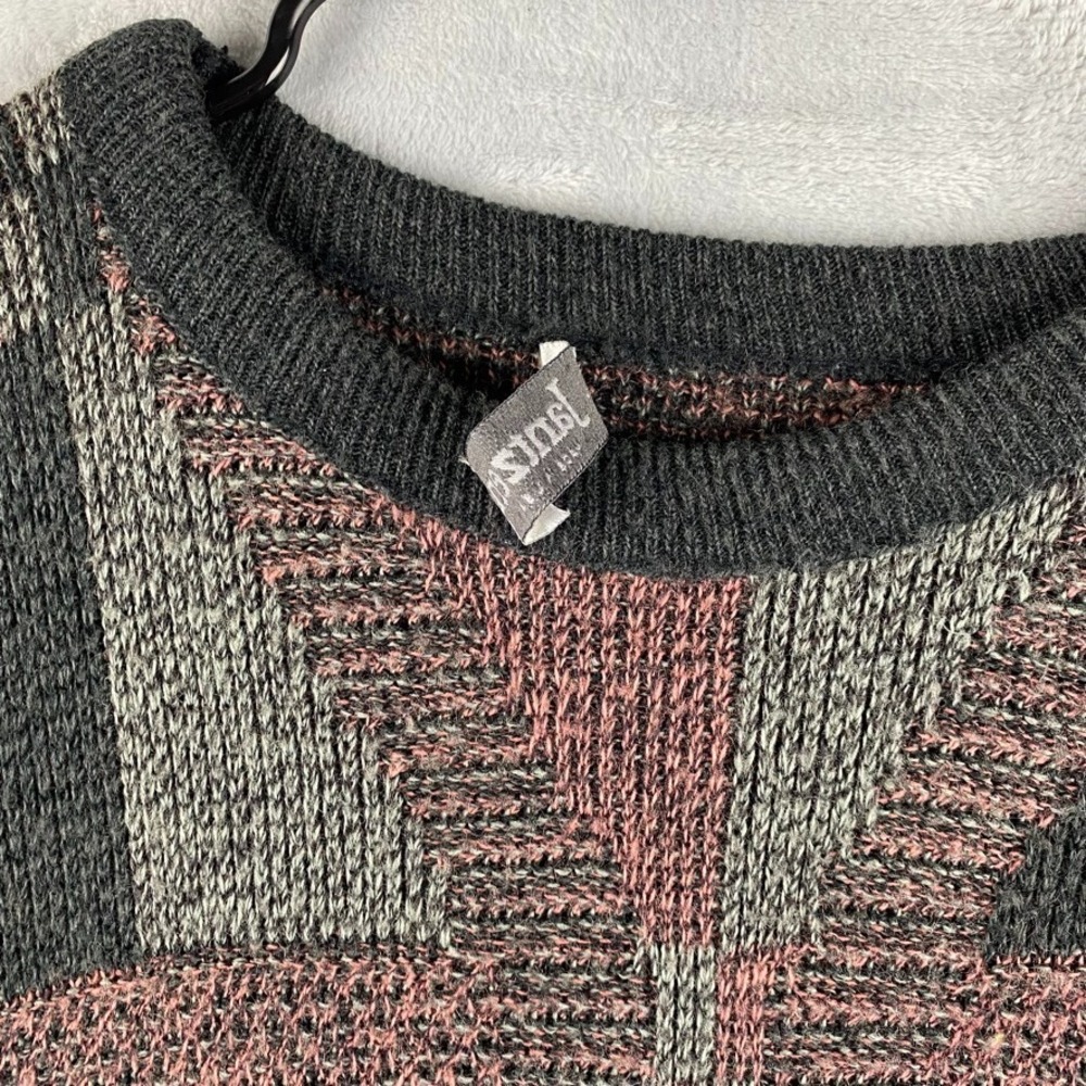 Vintage Jantzen Sweater Men XL Colorful Geometric Knit Crew Pullover Made in USA - Picture 4 of 7